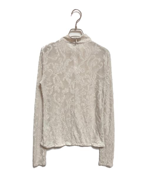 MURRAL（ミューラル）MURRAL (ミューラル) Snowflake jacquard velor top ベージュ サイズ:1の古着・服飾アイテム