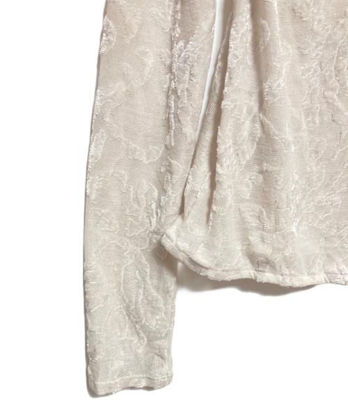 MURRAL（ミューラル）MURRAL (ミューラル) Snowflake jacquard velor top ベージュ サイズ:1の古着・服飾アイテム