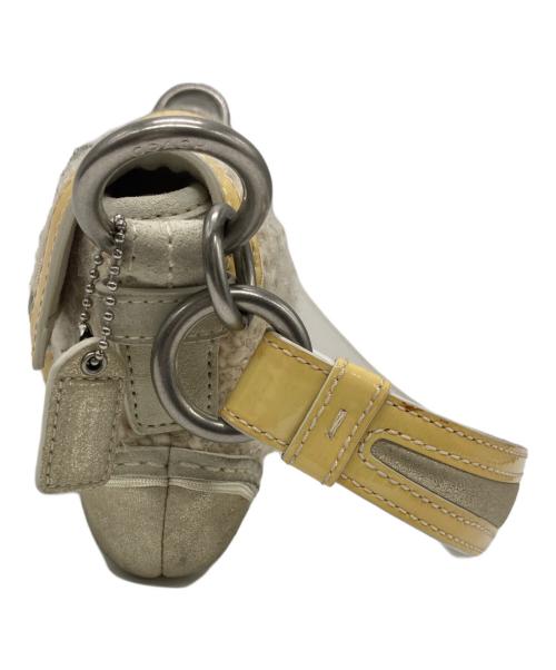 COACH（コーチ）COACH (コーチ) ツイードワンハンドルハンドバッグ ベージュ×イエローの古着・服飾アイテム