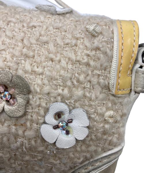 COACH（コーチ）COACH (コーチ) ツイードワンハンドルハンドバッグ ベージュ×イエローの古着・服飾アイテム