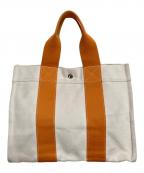 HERMESエルメス）の古着「ボラボラPM キャンバストートバッグ」｜アイボリー×オレンジ