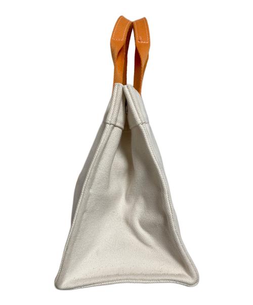 HERMES（エルメス）HERMES (エルメス) ボラボラPM キャンバストートバッグ アイボリー×オレンジの古着・服飾アイテム