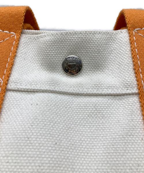 HERMES（エルメス）HERMES (エルメス) ボラボラPM キャンバストートバッグ アイボリー×オレンジの古着・服飾アイテム