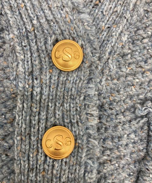 Curensology（カレンソロジー）Curensology (カレンソロジー) ツイーディ ヤーン カーディガン ブルー サイズ:Fの古着・服飾アイテム