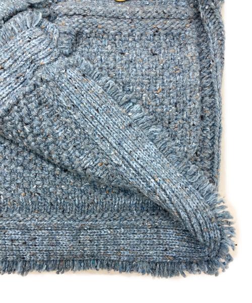 Curensology（カレンソロジー）Curensology (カレンソロジー) ツイーディ ヤーン カーディガン ブルー サイズ:Fの古着・服飾アイテム