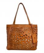 gentenゲンテン）の古着「マルチカットワークレザートートバッグ」｜ブラウン