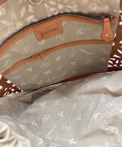 genten（ゲンテン）genten (ゲンテン) マルチカットワークレザートートバッグ ブラウンの古着・服飾アイテム
