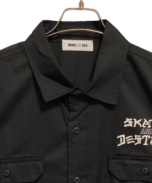 WIND AND SEA（ウィンダンシー）WIND AND SEA (ウィンダンシー) THRASHER (スラッシャー) ワークシャツ ブラック サイズ:Mの古着・服飾アイテム