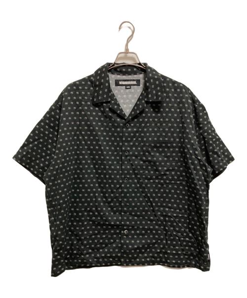 NEIGHBORHOOD（ネイバーフッド）NEIGHBORHOOD (ネイバーフッド) MONOGRAM PATTERN HAWAIIAN SHIRT ブラック サイズ:Lの古着・服飾アイテム