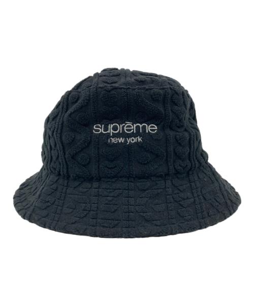 SUPREME（シュプリーム）Supreme (シュプリーム) Terry Pattern Crusher ハット ブラック サイズ:MEDIUMM/LARGEの古着・服飾アイテム