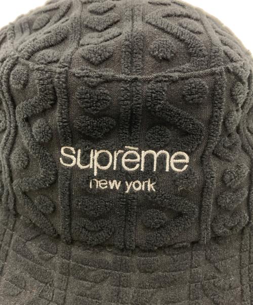 SUPREME（シュプリーム）Supreme (シュプリーム) Terry Pattern Crusher ハット ブラック サイズ:MEDIUMM/LARGEの古着・服飾アイテム