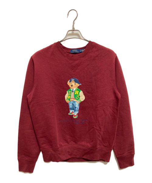 POLO RALPH LAUREN（ポロ・ラルフローレン）POLO RALPH LAUREN (ポロ・ラルフローレン) ポロベアプリントスウェット レッド サイズ:Sの古着・服飾アイテム