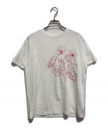 MACPHEE（マカフィー）の古着「ボタニカルエンブロイダリー ハーフスリーブTシャツ」｜ホワイト