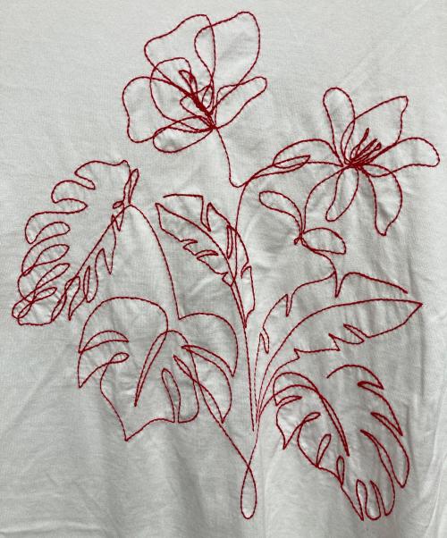 MACPHEE（マカフィー）MACPHEE (マカフィー) ボタニカルエンブロイダリー ハーフスリーブTシャツ ホワイト サイズ:Sの古着・服飾アイテム