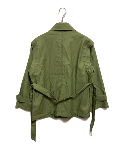 MACPHEE（マカフィー）MACPHEE (マカフィー) スラブバックサテン ミリタリージャケット グリーン サイズ:38の古着・服飾アイテム