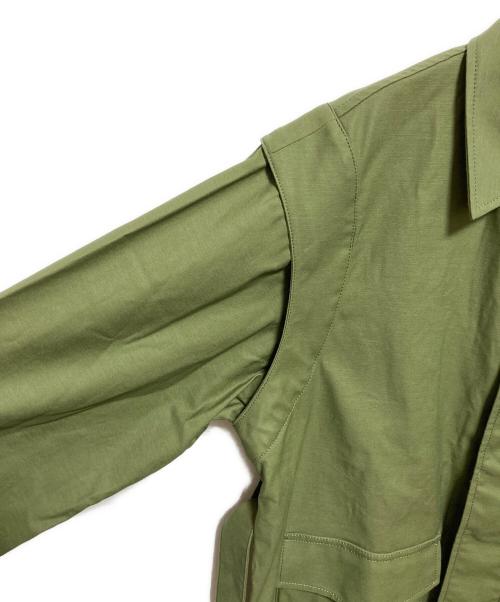 MACPHEE（マカフィー）MACPHEE (マカフィー) スラブバックサテン ミリタリージャケット グリーン サイズ:38の古着・服飾アイテム