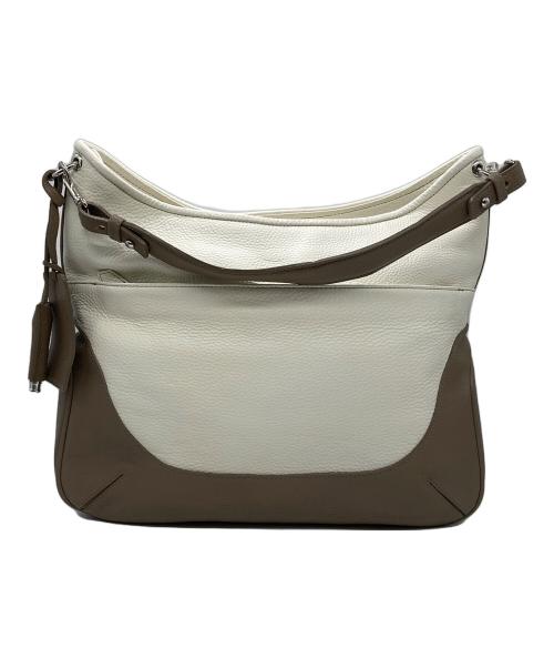 PELLE MORBIDA（ペッレモルビダ）PELLE MORBIDA (ペッレモルビダ) Maiden Voyage エディターズバッグ ホワイト×ベージュの古着・服飾アイテム