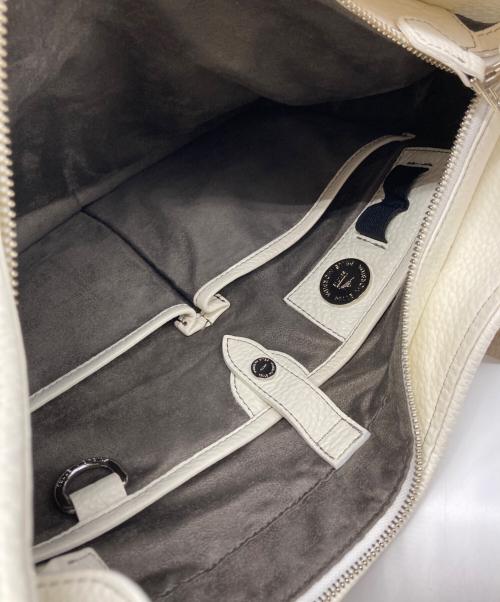 PELLE MORBIDA（ペッレモルビダ）PELLE MORBIDA (ペッレモルビダ) Maiden Voyage エディターズバッグ ホワイト×ベージュの古着・服飾アイテム