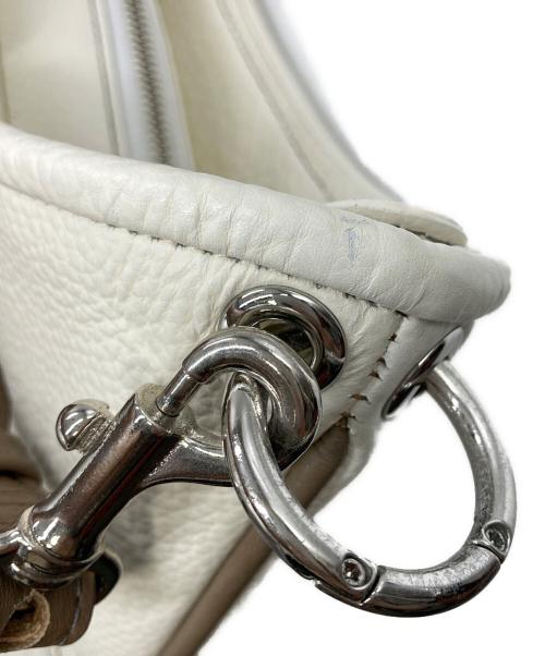 PELLE MORBIDA（ペッレモルビダ）PELLE MORBIDA (ペッレモルビダ) Maiden Voyage エディターズバッグ ホワイト×ベージュの古着・服飾アイテム