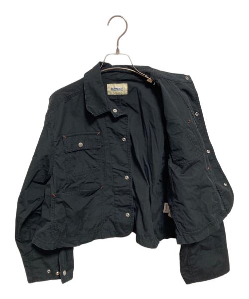 BEAMS BOY（ビームスボーイ）BEAMS BOY (ビームスボーイ) コットン ショート カバーオール ブラック サイズ:FREEの古着・服飾アイテム