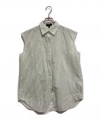 theoryセオリー）の古着「25SS New Double Stripe Boyfriend Shirt」｜グリーン