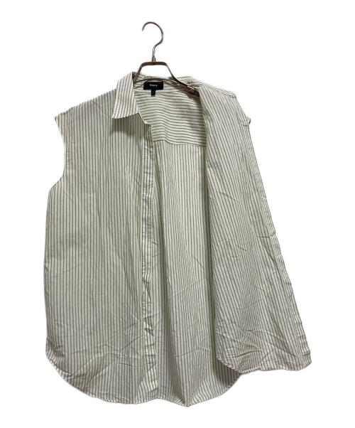 theory（セオリー）theory (セオリー) 25SS New Double Stripe Boyfriend Shirt グリーン サイズ:Sの古着・服飾アイテム