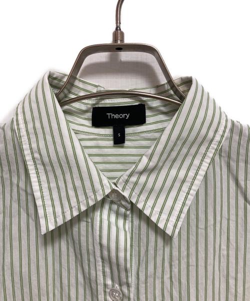 theory（セオリー）theory (セオリー) 25SS New Double Stripe Boyfriend Shirt グリーン サイズ:Sの古着・服飾アイテム