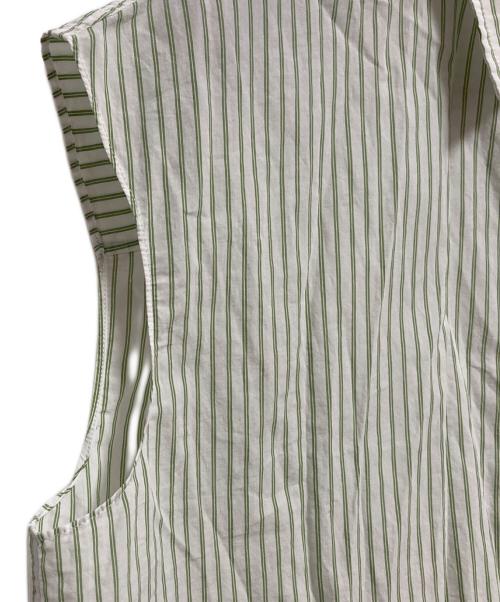 theory（セオリー）theory (セオリー) 25SS New Double Stripe Boyfriend Shirt グリーン サイズ:Sの古着・服飾アイテム