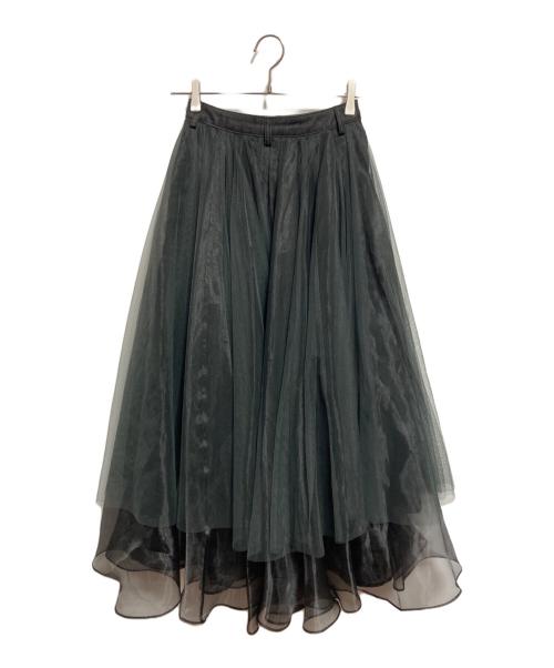Belle vintage（ベル ヴィンテージ）BELLE VINTAGE (ベル ヴィンテージ) デニムドッキング チュールスカート ブラック サイズ:S 未使用品の古着・服飾アイテム