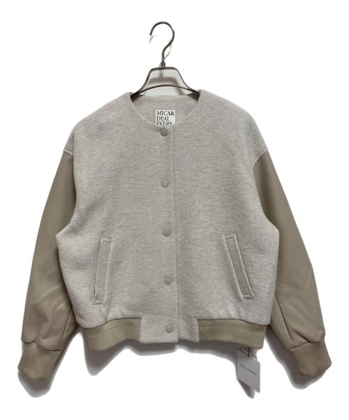 MICA&DEAL（マイカアンドディール）MICA&DEAL (マイカアンドディール) ドッキングスリーブノーカラーブルゾン アイボリー サイズ:FREEの古着・服飾アイテム