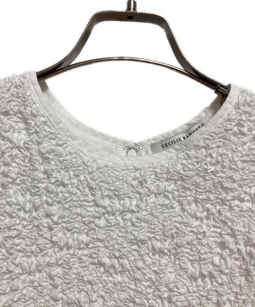 CECILIE BAHNSEN（セシリーバンセン）CECILIE BAHNSEN (セシリーバンセン) パフスリーブフリル切替ブラウス ホワイト サイズ:UK10の古着・服飾アイテム