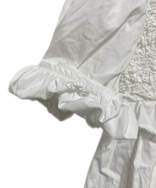 CECILIE BAHNSEN（セシリーバンセン）CECILIE BAHNSEN (セシリーバンセン) パフスリーブフリル切替ブラウス ホワイト サイズ:UK10の古着・服飾アイテム