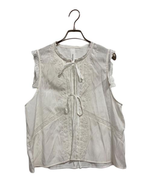 provoke（プロヴォーク）provoke (プロヴォーク) embroidery NS blouse ホワイト サイズ:FREEの古着・服飾アイテム