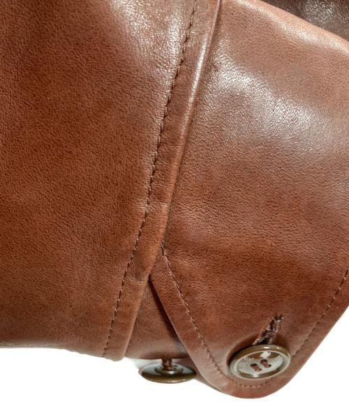 MWS（エムダブリューエス）MWS (エムダブリューエス) シングルライダースジャケット ブラウン サイズ:Lの古着・服飾アイテム