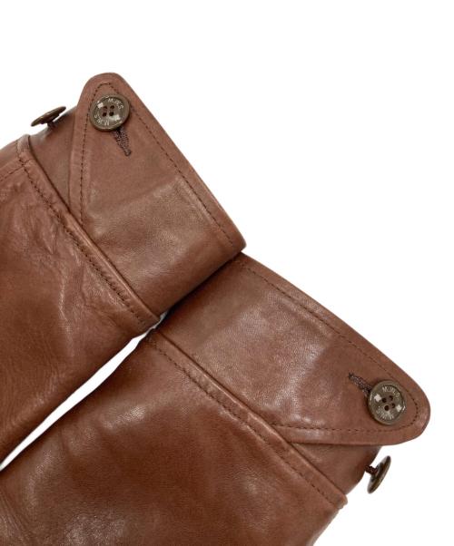 MWS（エムダブリューエス）MWS (エムダブリューエス) シングルライダースジャケット ブラウン サイズ:Lの古着・服飾アイテム