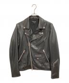 JACKROSEジャックローズ）の古着「ダブルライダースジャケット」｜ブラック