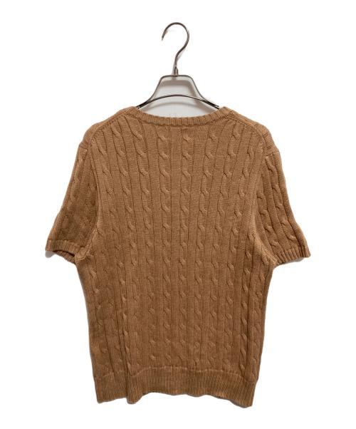 POLO RALPH LAUREN（ポロ・ラルフローレン）POLO RALPH LAUREN (ポロ・ラルフローレン) ケーブルニットコットンショートスリーブセーター ベージュ サイズ:XLの古着・服飾アイテム