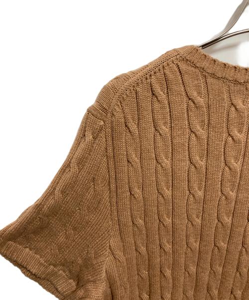 POLO RALPH LAUREN（ポロ・ラルフローレン）POLO RALPH LAUREN (ポロ・ラルフローレン) ケーブルニットコットンショートスリーブセーター ベージュ サイズ:XLの古着・服飾アイテム