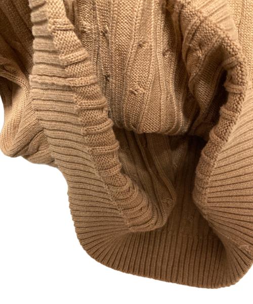 POLO RALPH LAUREN（ポロ・ラルフローレン）POLO RALPH LAUREN (ポロ・ラルフローレン) ケーブルニットコットンショートスリーブセーター ベージュ サイズ:XLの古着・服飾アイテム