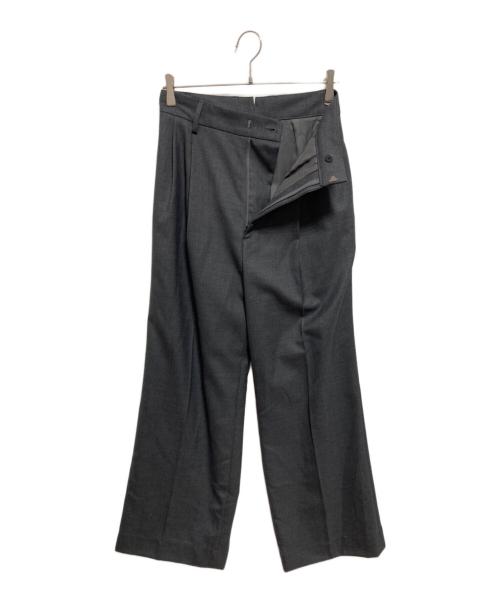 DEUXIEME CLASSE（ドゥーズィエム クラス）Deuxieme Classe (ドゥーズィエム クラス) WOOL SERGE タックパンツ2 グレー サイズ:38の古着・服飾アイテム