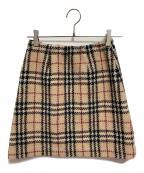 BURBERRY LONDONバーバリーロンドン）の古着「ノバチェックミニスカート」｜ベージュ