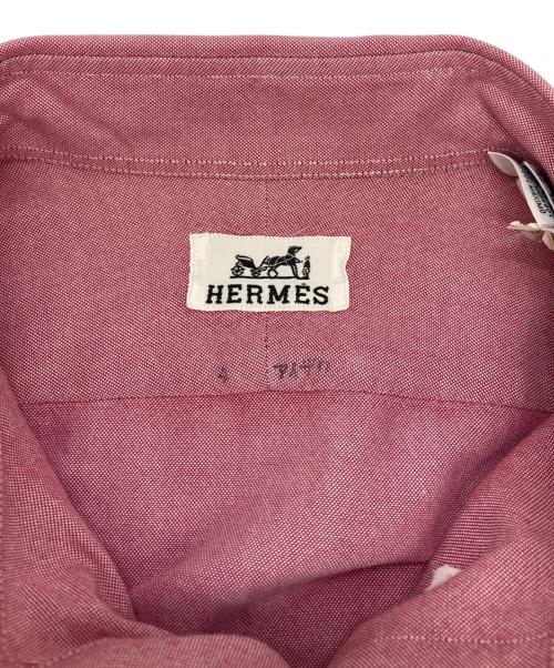 HERMES（エルメス）HERMES (エルメス) ロゴ刺繍ボタンダウンシャツ レッド サイズ:SIZE 42-16 1/2の古着・服飾アイテム