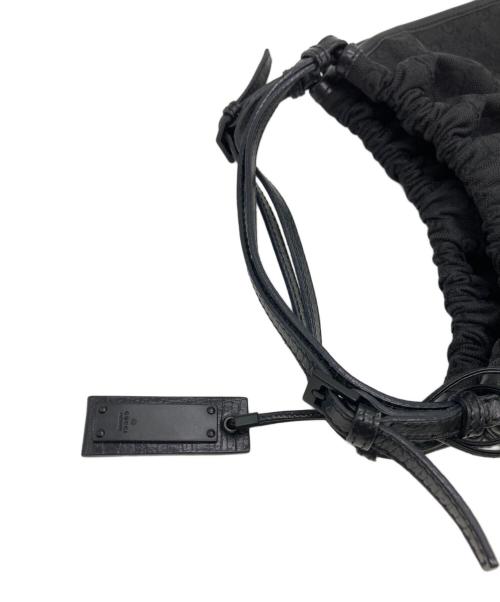 GUCCI（グッチ）GUCCI (グッチ) GGキャンバス巾着ハンドバッグ ブラックの古着・服飾アイテム