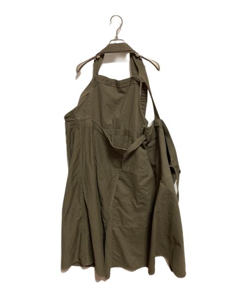 45rpm（45アールピーエム）45rpm (45アールピーエム) 麦サテンのエプロンドレス オリーブ サイズ:-の古着・服飾アイテム