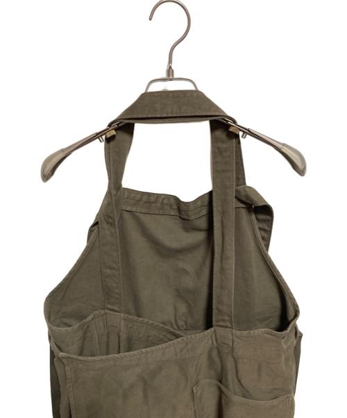 45rpm（45アールピーエム）45rpm (45アールピーエム) 麦サテンのエプロンドレス オリーブ サイズ:-の古着・服飾アイテム
