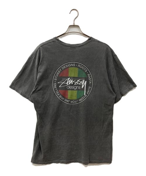 stussy（ステューシー）stussy (ステューシー) スケボーマンラスタサークルTシャツ ブラック サイズ:Lの古着・服飾アイテム