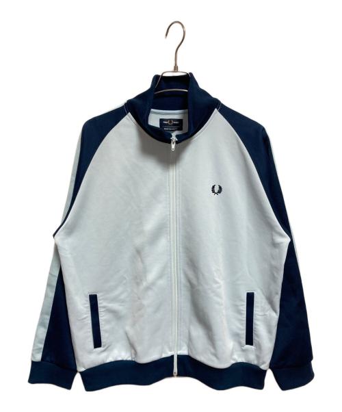 FRED PERRY（フレッドペリー）FRED PERRY (フレッドペリー) BEAMS (ビームス) ポリエステルコットン ジップアップ ジャージ ブルー×ネイビー サイズ:XLの古着・服飾アイテム