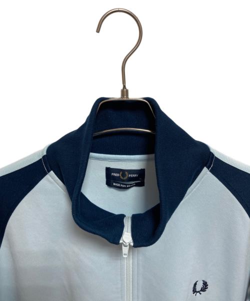 FRED PERRY（フレッドペリー）FRED PERRY (フレッドペリー) BEAMS (ビームス) ポリエステルコットン ジップアップ ジャージ ブルー×ネイビー サイズ:XLの古着・服飾アイテム