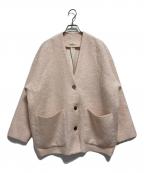 YORIヨリ）の古着「ウールモヘアシャギージャケット」｜ピンク