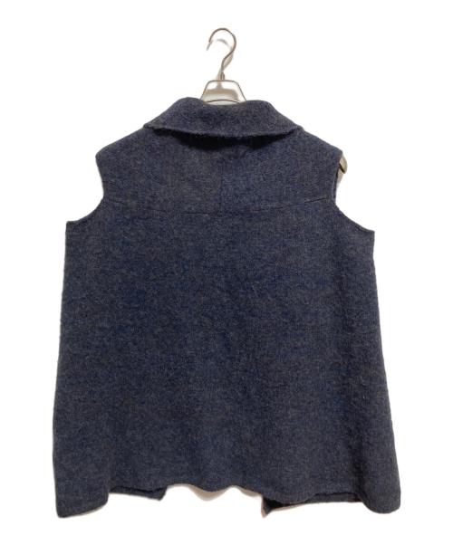 45R（フォーティファイブ・アール）45R (フォーティファイブ・アール) ウールアルパカ縮絨チュニックベスト ネイビーの古着・服飾アイテム